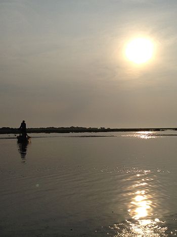 Sunrise at the Tonle Sap Lake