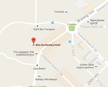 Blue Sea Boutique Hotel's map, Sihanouk ville